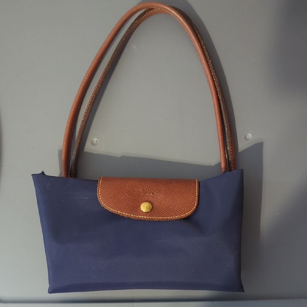 Elegant Navy and Brown Women's Handbag